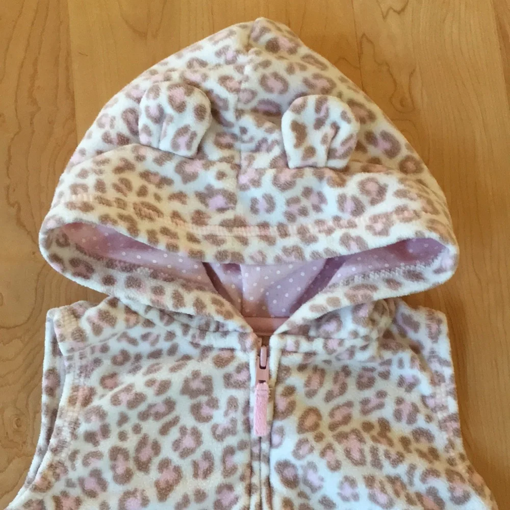 Carter’s pink leopard fleece vest